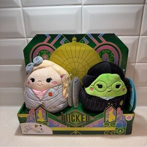 Wicked Squishmallows Elphaba & Glinda 5” Plush Set Shiz University NWT Witch Oz